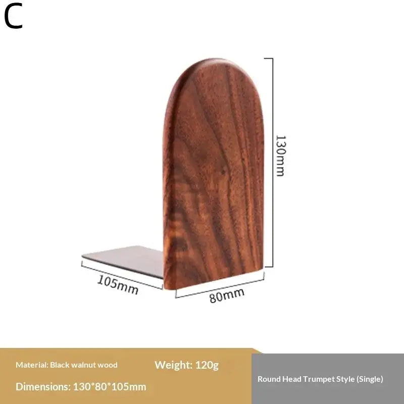Walnut Wood Bookend Desktop Book Stand – Home Office Organizer Desktop Book Stand Nixie C