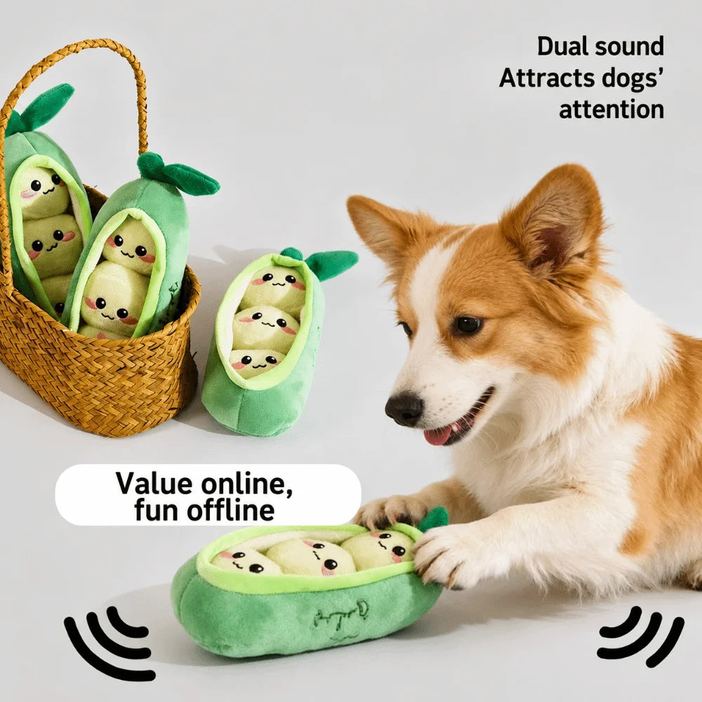 Squeaky Pea Pod Dog Chew Toy – Bite-Resistant & Interactive Dog Chew Toy Nixie