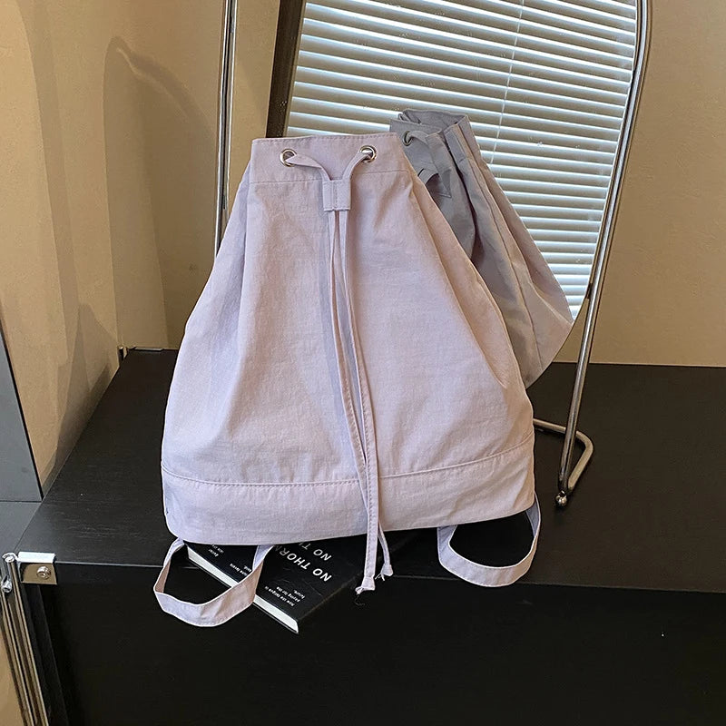 Nylon Drawstring Backpack Women – Foldable Travel & Gym Bag Drawstring Backpack Nixie