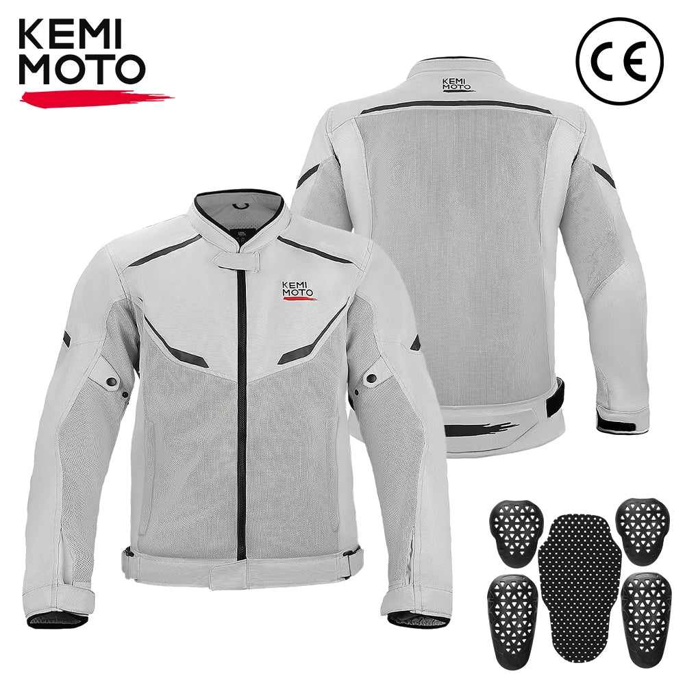 KEMIMOTO Men's Mesh Motorcycle Jacket CE Armor Breathable Motorcycle Jacket Nixie