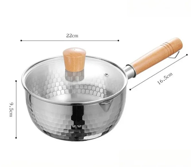 Yukihira Stainless Steel Saucepan with Glass Lid & Hook Stainless Steel Saucepan Nixie 22cm with lid