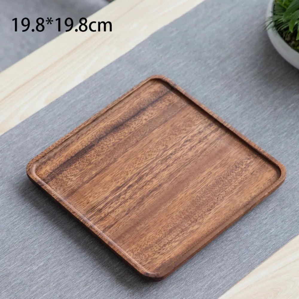 Walnut Wood Leaf Tea Tray – Serving Platter for Snacks & Fruit