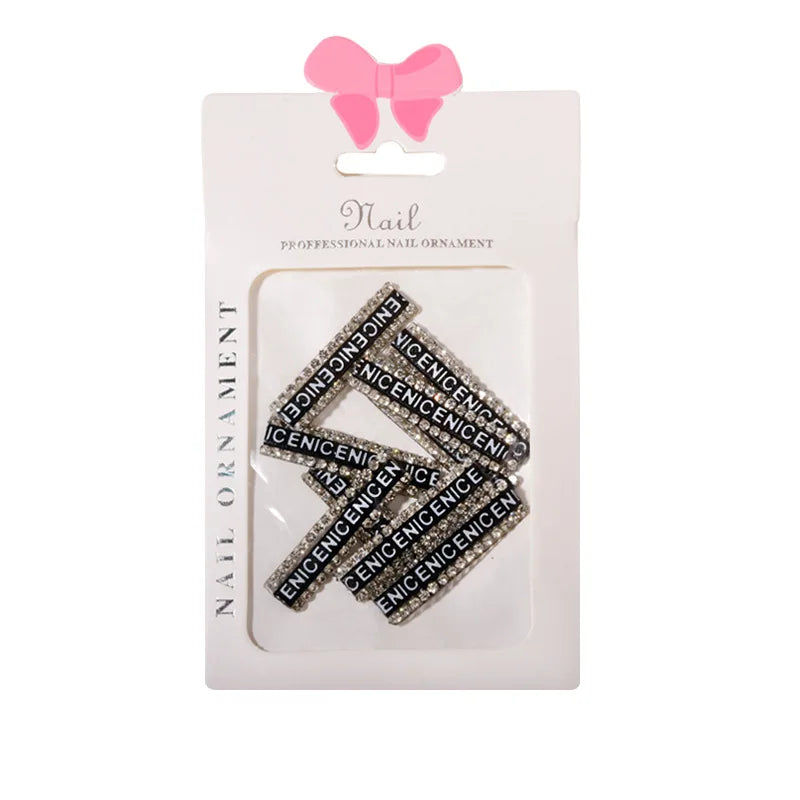 12pcs Rhinestone Strip Nail Tapes – Crystal Manicure Stickers Nail Art Strips Nixie