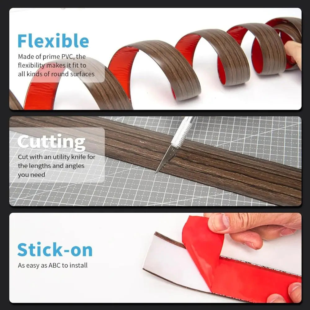 Self-Adhesive Floor Transition Strip | Wood Grain PVC Trim