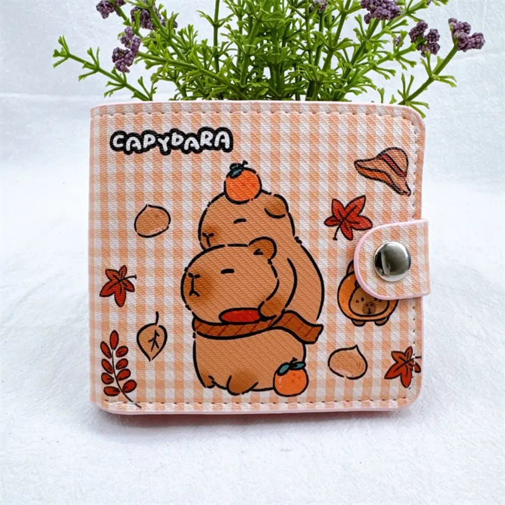Cartoon Capybara Coin Purse – Cute PU Leather Mini Wallet
