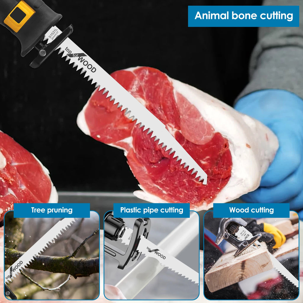 12Pcs Reciprocating Saw Blades 6 & 9 Inch High Carbon Steel Set Reciprocating Saw Blades Nixie