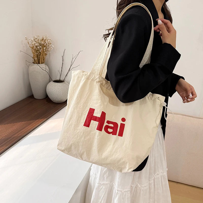 Japanese Minimalist Drawstring Crossbody Tote Bag for Women Crossbody Tote Bag Nixie