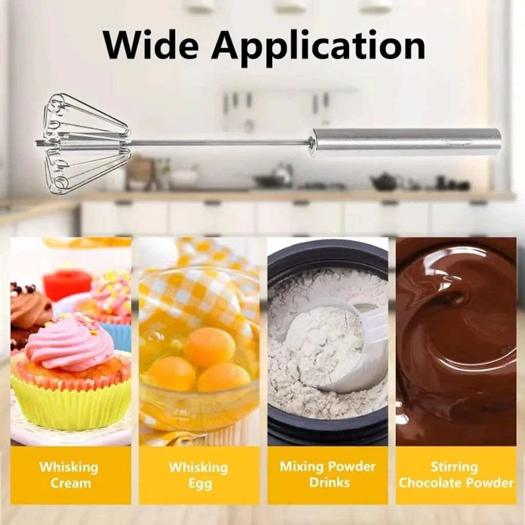 Semi-Automatic Stainless Steel Egg Beater Hand Mixer Whisk Hand Mixer Whisk Nixie