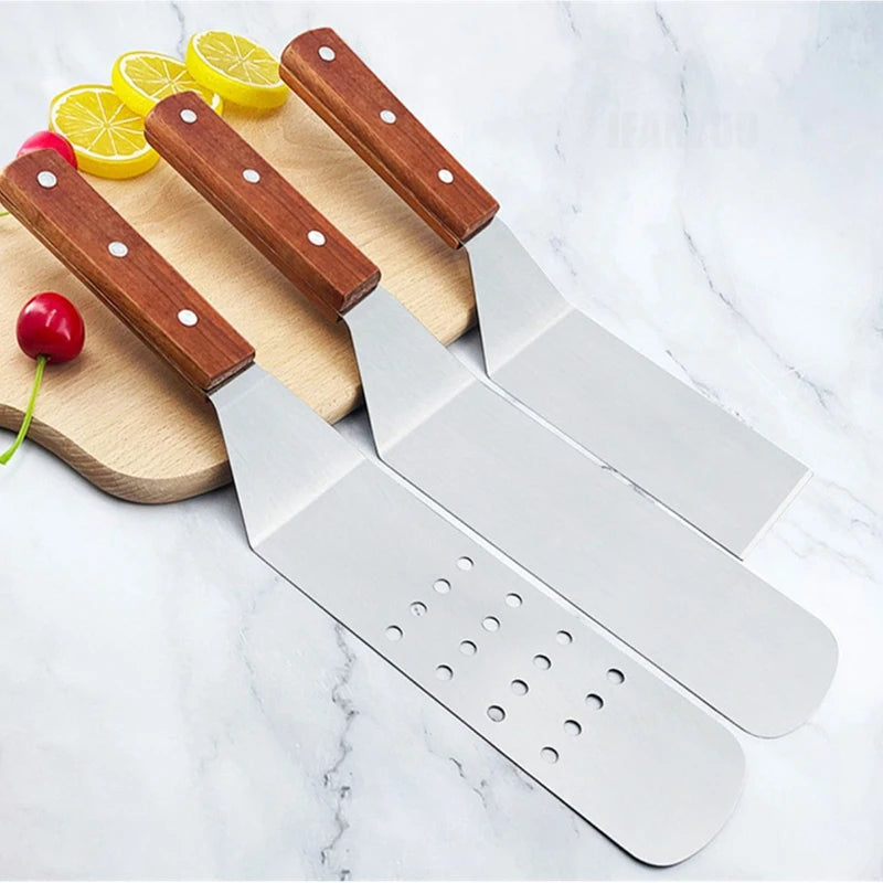 3-Piece Stainless Steel Spatula Set – BBQ, Grill & Kitchen Spatula Set Nixie