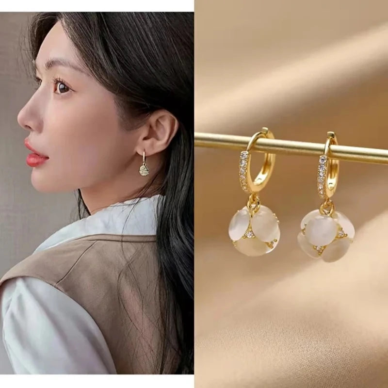 Glossy Round Ball Drop Earrings – 14K Gold Plated | Nixie Drop Earrings Nixie XL1528-3