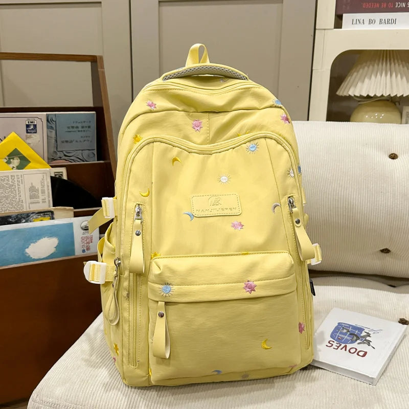 Embroidered Large Capacity Nylon School Backpack School Backpack Nixie