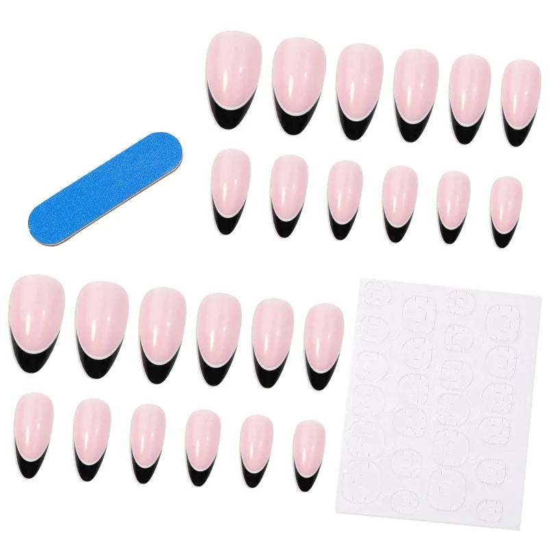 Handmade French Press On Nails L Size – 24 Pcs Acrylic Press On Nails Nixie