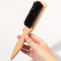 Boar Bristle Hair Brush – Sleek Ponytail, Bun & Edge Control Boar Bristle Hair Brush Nixie Log color