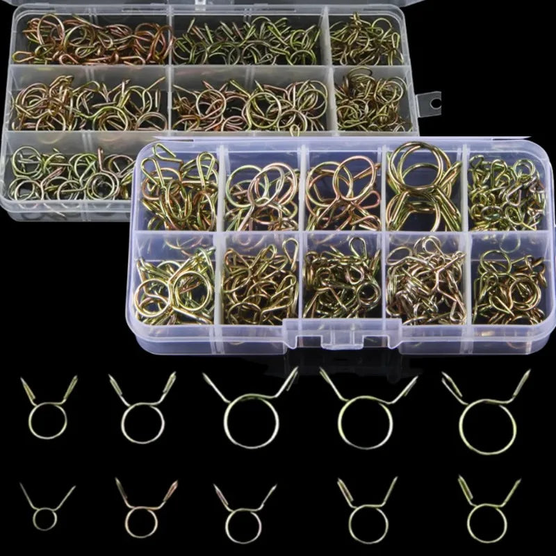 250/126PCS Spring Hose Clips 5–14mm Fuel Pipe Clamps Motorcycle Hose Clamp Set Nixie 250PCS