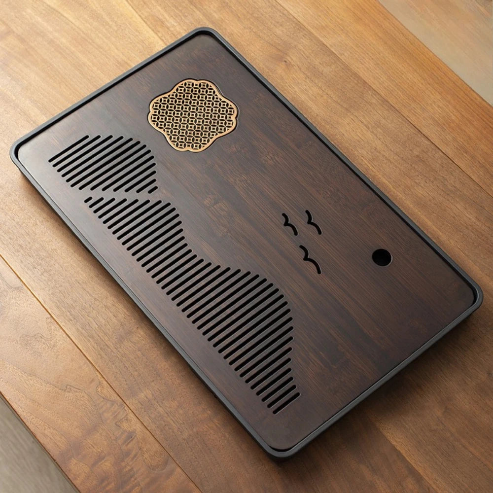 Bamboo Gongfu Tea Tray with Drainage & Water Storage Tea Ceremony Tray Nixie 50cm Tea Tray