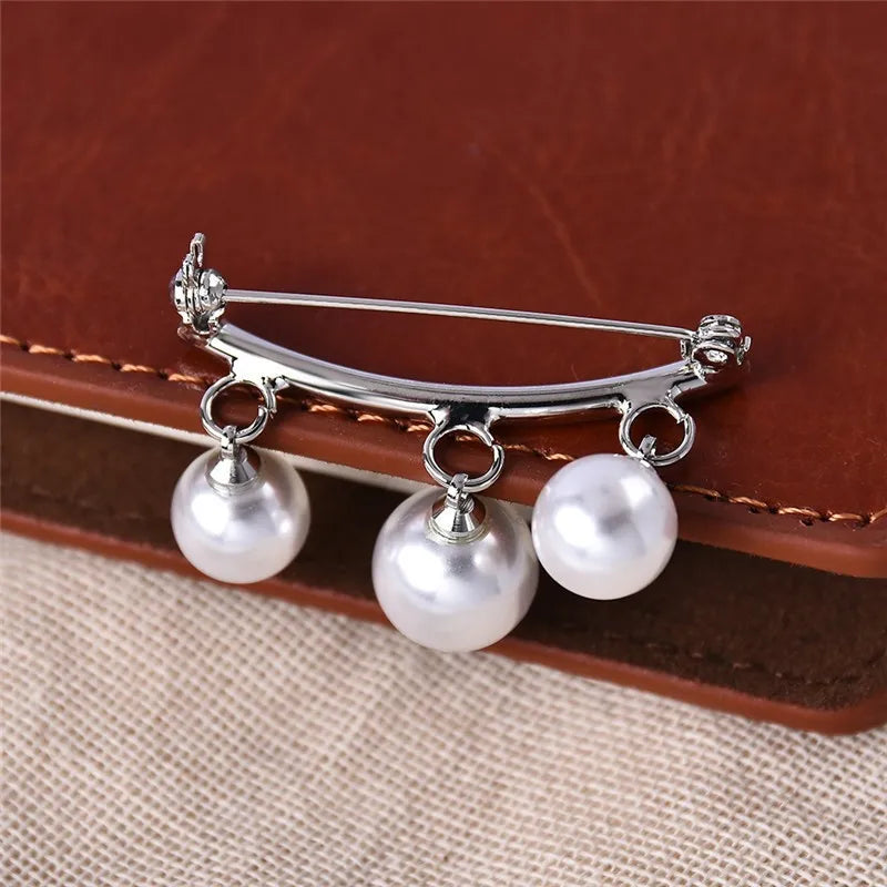 Pearl Pendant Brooch Unisex Corsage Pin – Gold & Silver Fashion Brooch Pin Nixie XL0529-2