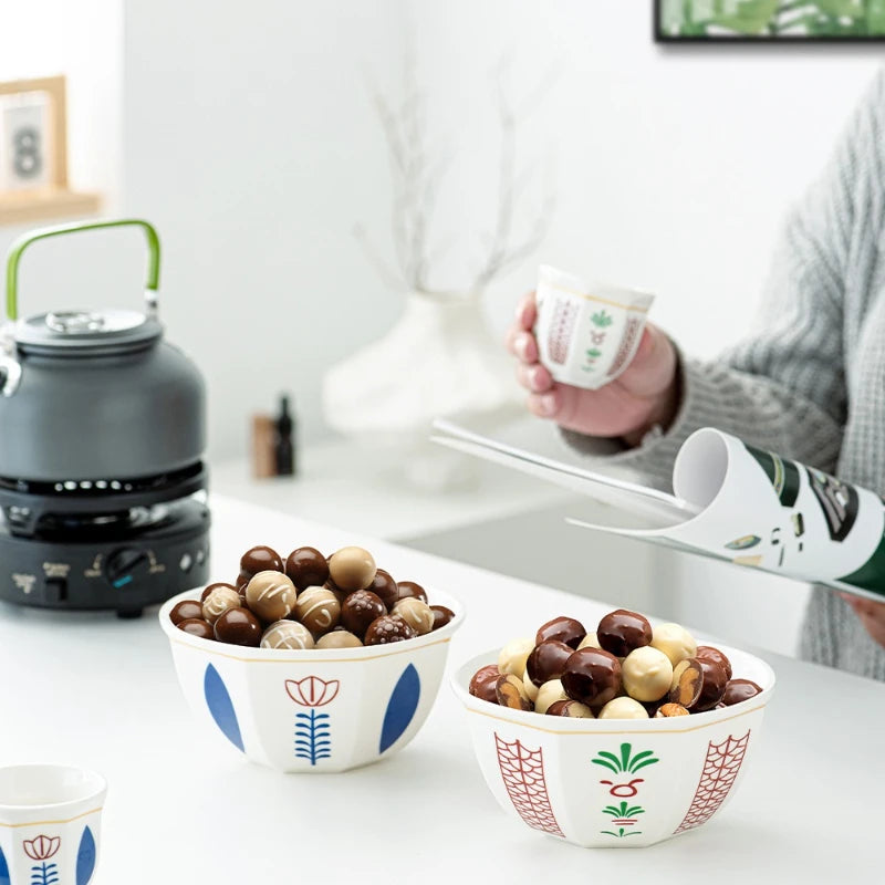 6-Inch Arabic Ceramic Dessert Bowl | Microwave Safe 700ml Ceramic Dessert Bowl Nixie