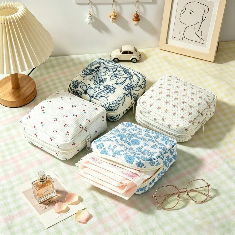 Mini Corduroy Makeup Bag – Portable Square Cosmetic Pouch