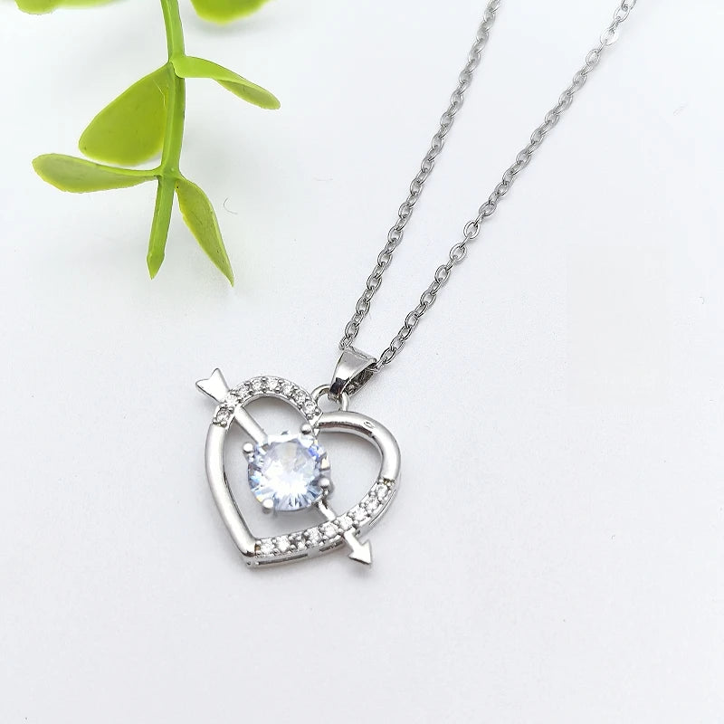 Arrow Through Heart Pendant Necklace – Copper & Stainless Steel Pendant Necklace Nixie XL1200-104