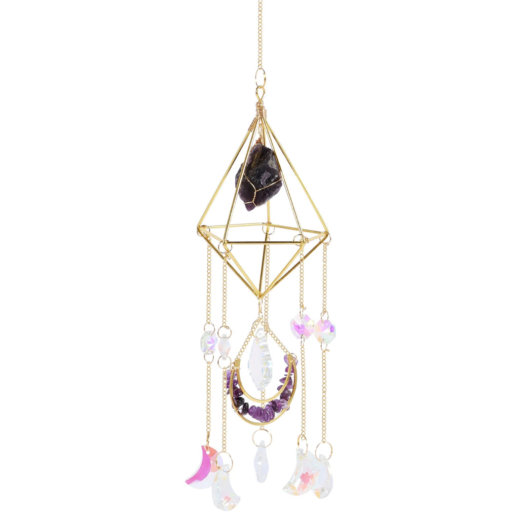 Hanging Crystal Suncatcher for Window & Garden Décor Crystal Suncatcher Nixie Purple