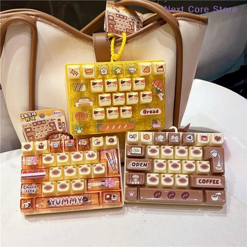 26-Key Fidget Keyboard Toy Mini Bag Charm Pendant Keychain Fidget Keychain Toy Nixie