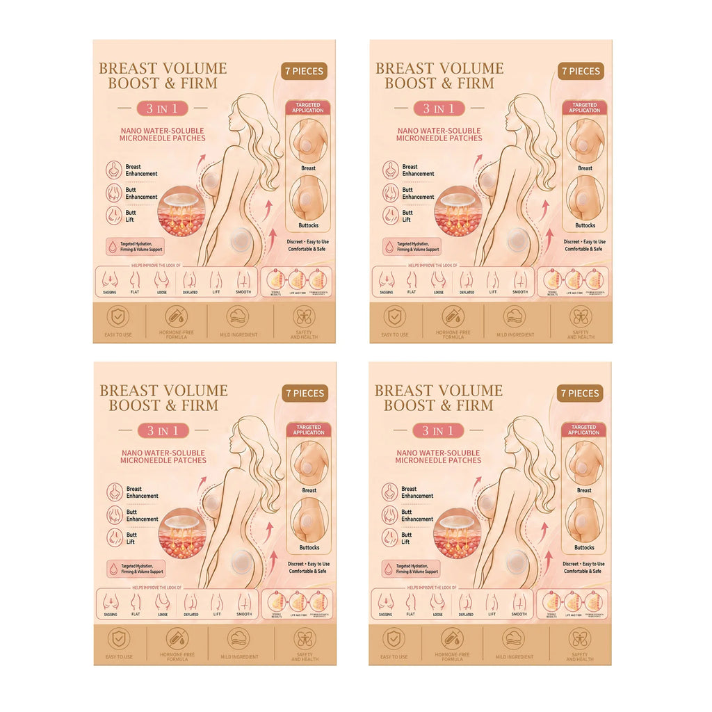 3-in-1 Bust & Hip Microneedle Patches – Hyaluronic Acid Collagen Body Microneedle Patches Nixie 4pcs