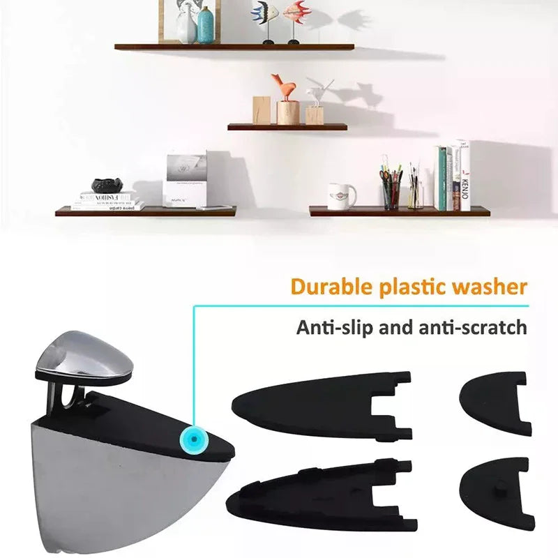 2Pcs Adjustable Glass & Wood Shelf Bracket Clamps – Anti-Slip Shelf Bracket Clamps Nixie