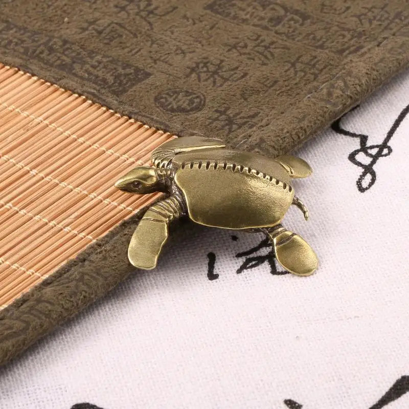 Vintage Brass Turtle Figurine – Tea Pet & Desk Ornament Brass Figurine Nixie