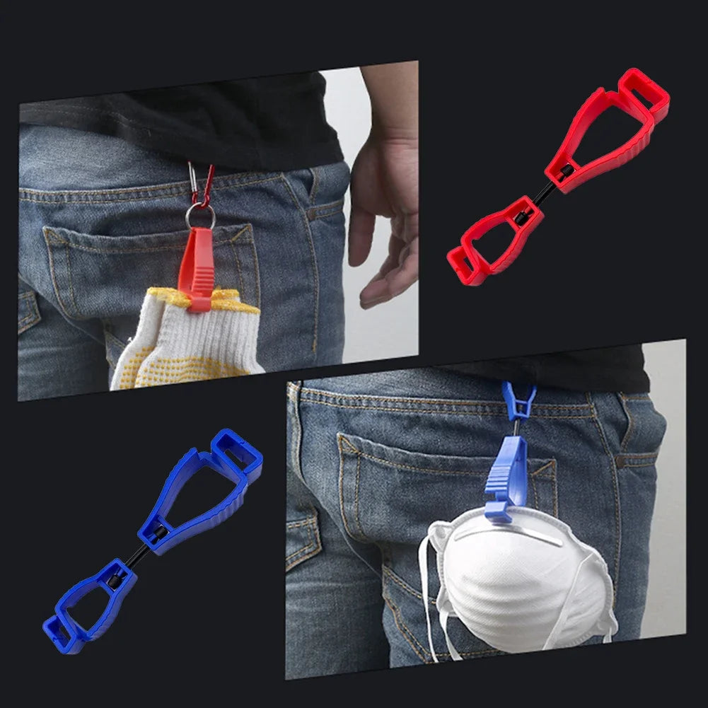 5-Pack Non-Slip Plastic Glove Clip Hangers for Work & Outdoors