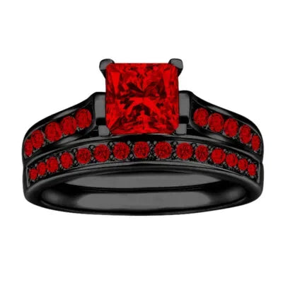 Women's Silver-Plated Bridal Ring Set | Sizes 6–10