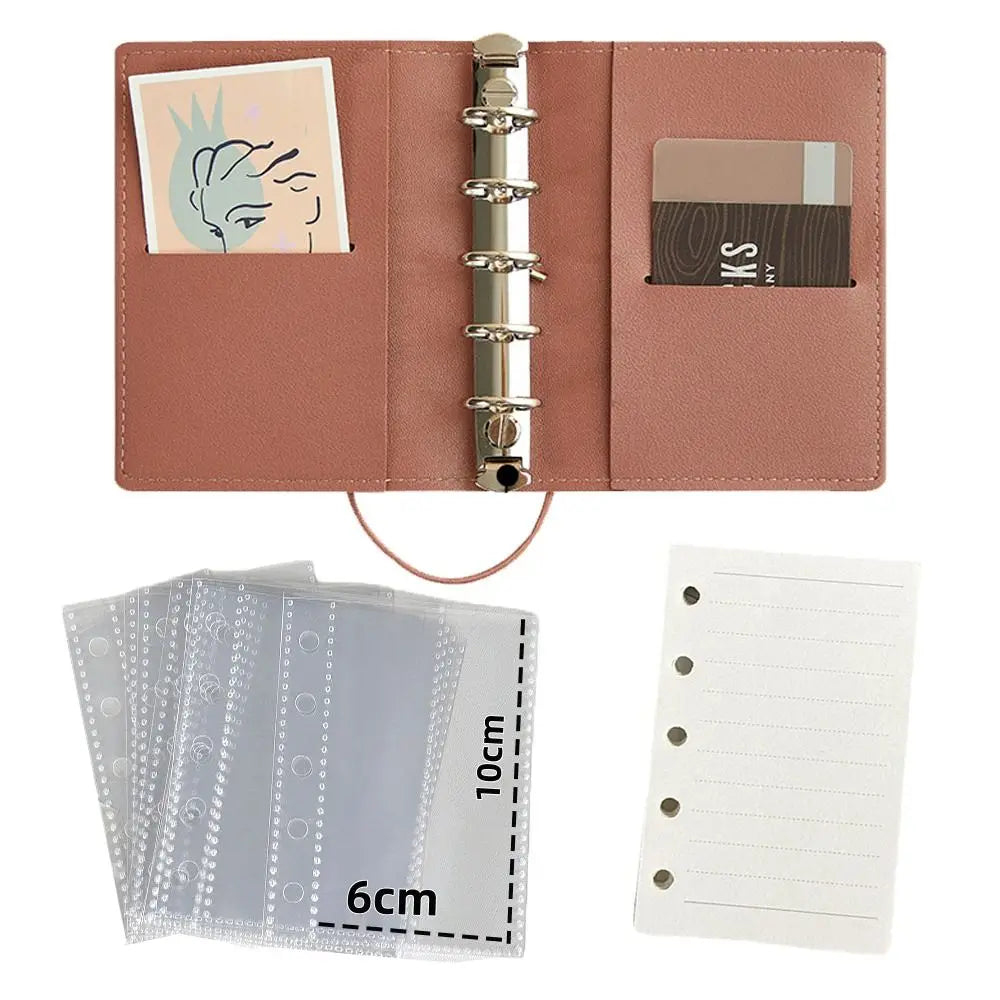 M5 Mini 5-Ring Loose-Leaf Binder Notebook – PU Leather Cover