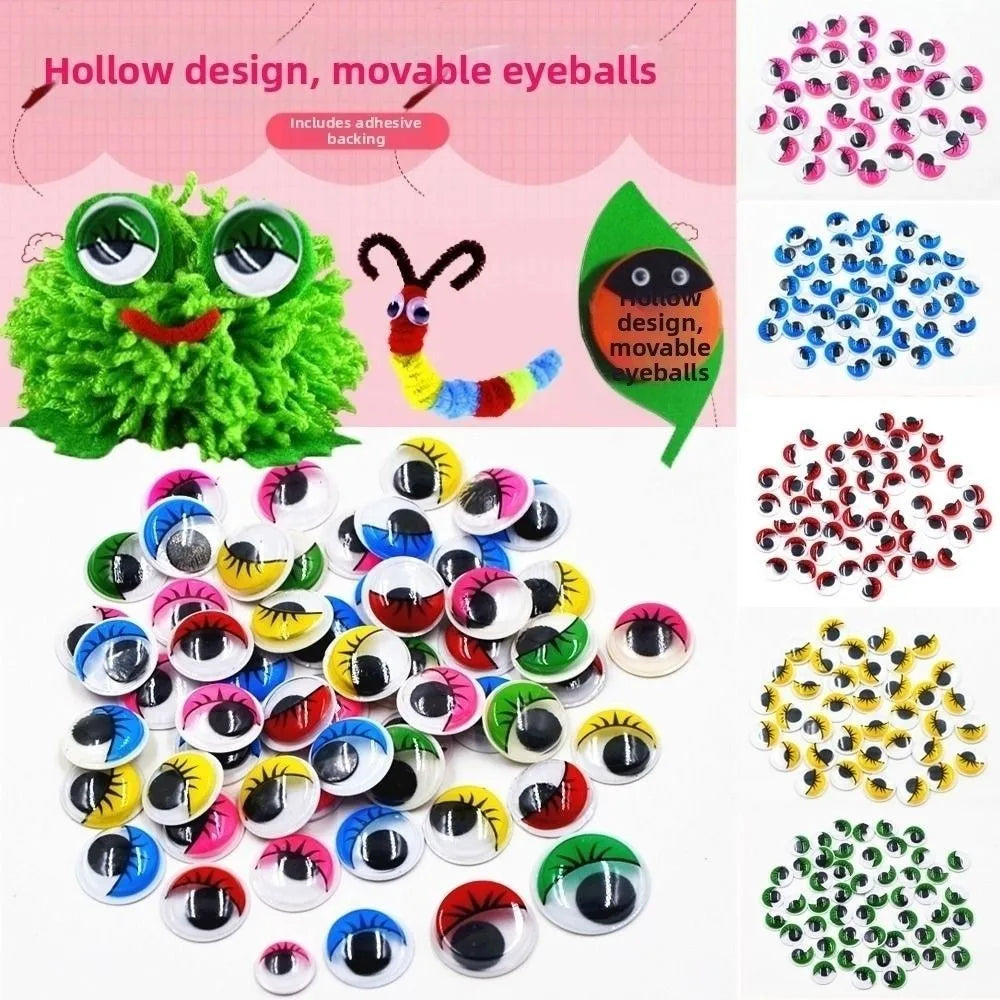 3D Wiggling Doll Eyes with Eyelashes | 50/100pcs DIY Craft Doll Craft Eyes Nixie