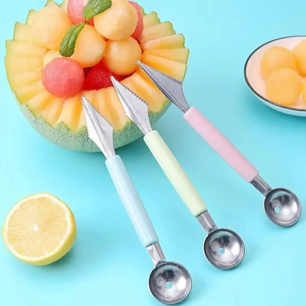 2-in-1 Stainless Steel Ice Cream Baller & Fruit Scoop Tool Fruit & Ice Cream Scoop Nixie