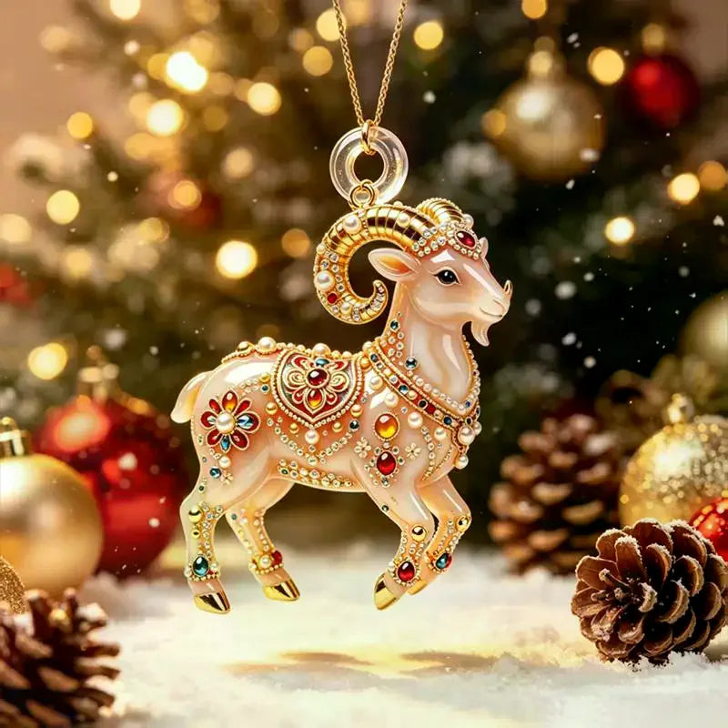 Christmas Acrylic Sheep Ornament – Cute Lamb Pendant for Tree Christmas Ornament Nixie