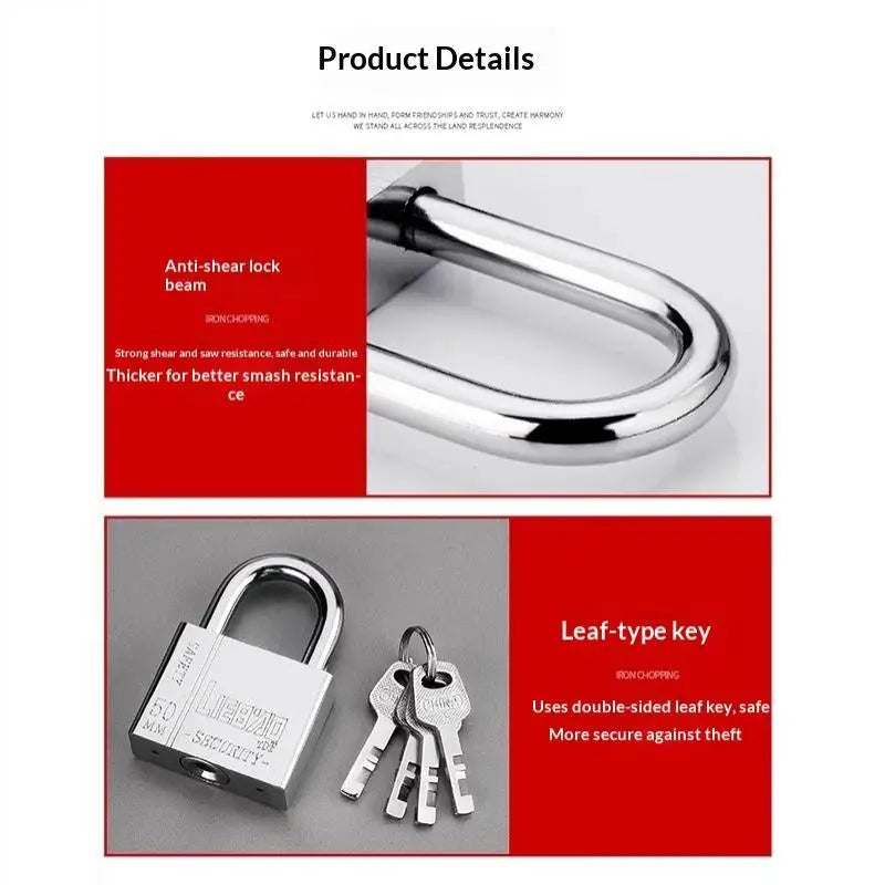 Stainless Steel Keyed Alike Padlock – Cut-Resistant Shackle Security Padlock Nixie