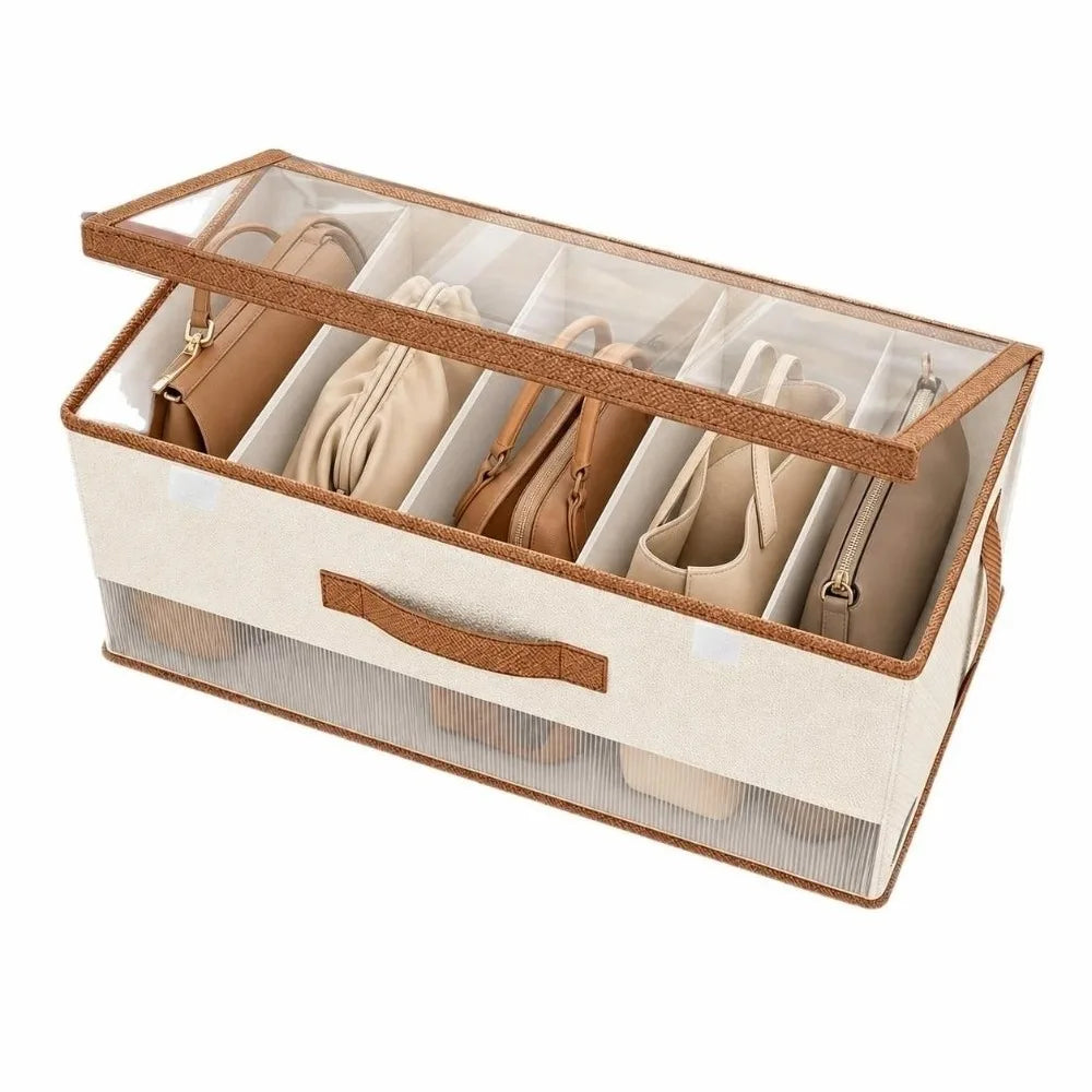 Clear Window Collapsible Closet Storage Bin with Lid