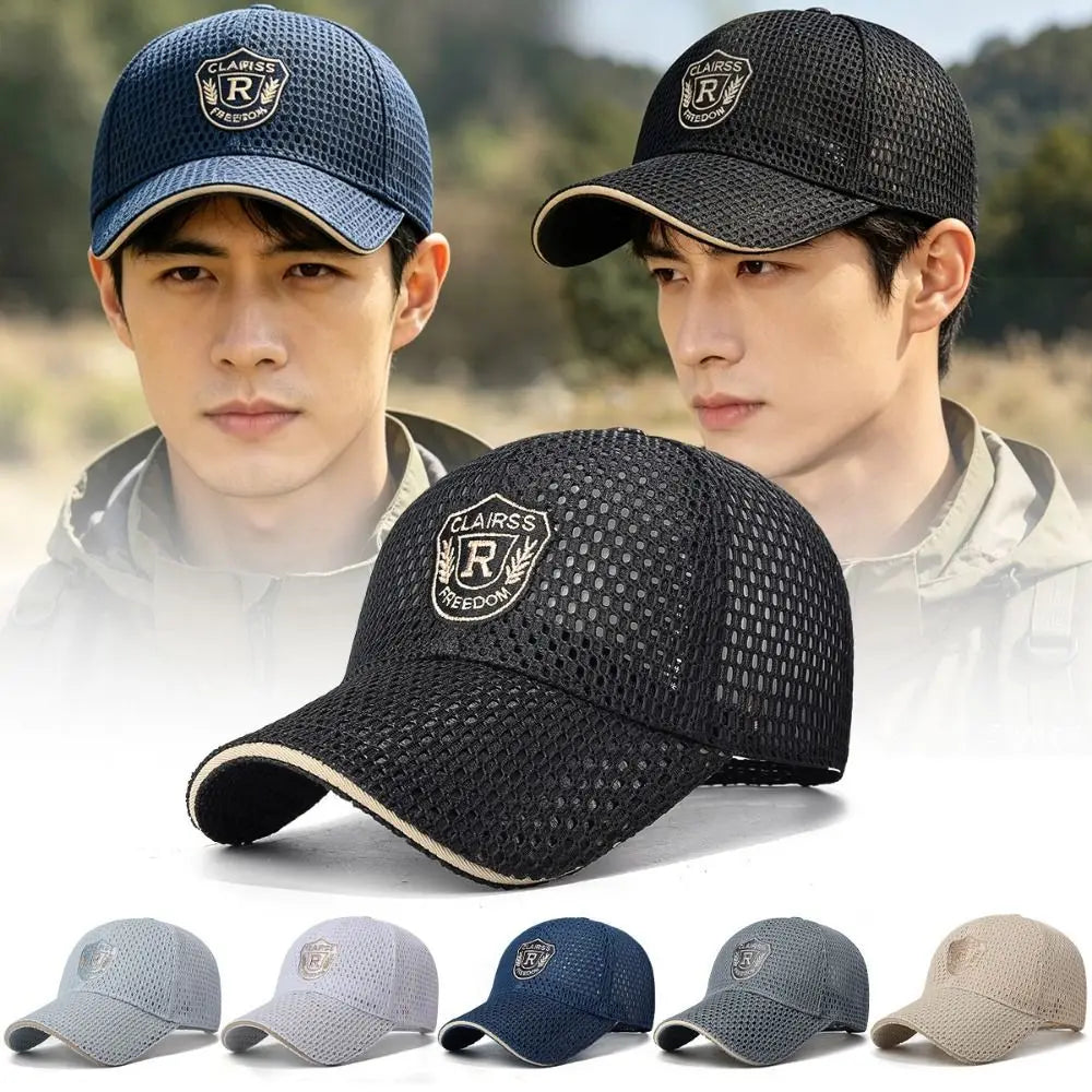 Multicolor Mesh Baseball Cap – Breathable Adjustable Flat Cap