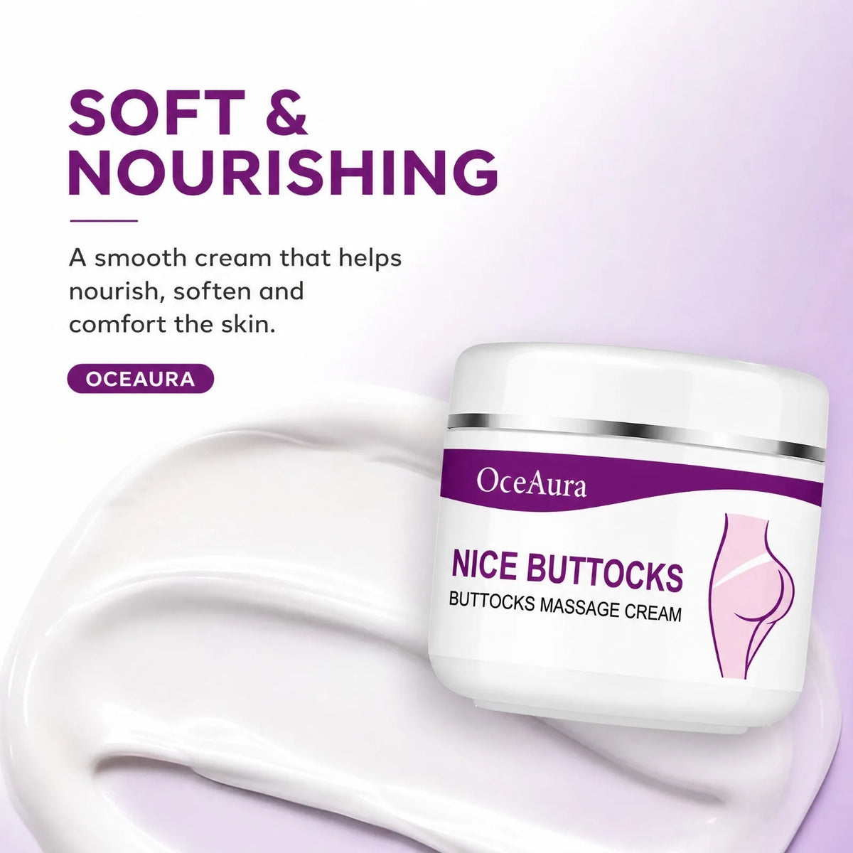 OceAura Hip Firming Massage Cream – Moisturizing Body Skin Care Body Firming Cream Nixie