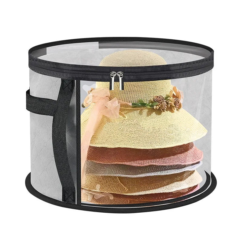 Large Foldable Hat Storage Box – Dustproof & Transparent
