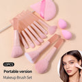10-Piece Mini Makeup Brush Set – Travel Portable Pro Kit Makeup Brush Set Nixie Pink