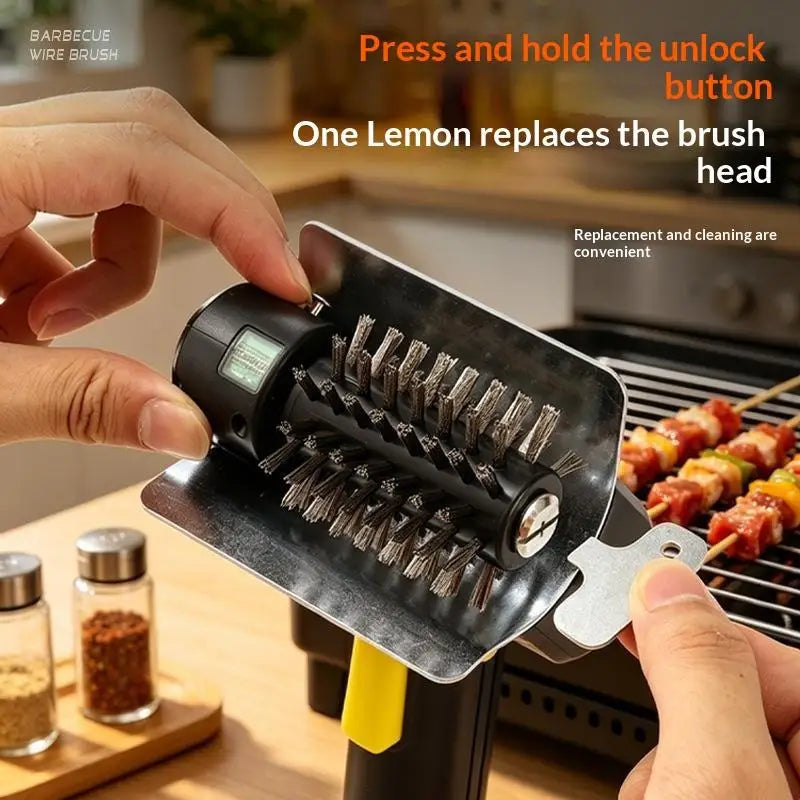 Electric Rechargeable BBQ Grill Brush – Stainless Steel Bristles Electric Grill Brush Nixie