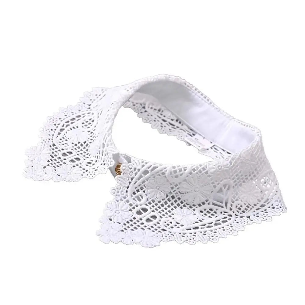 Lace Floral Detachable Collar – Black & White Women's Trim Detachable Lace Collar Nixie
