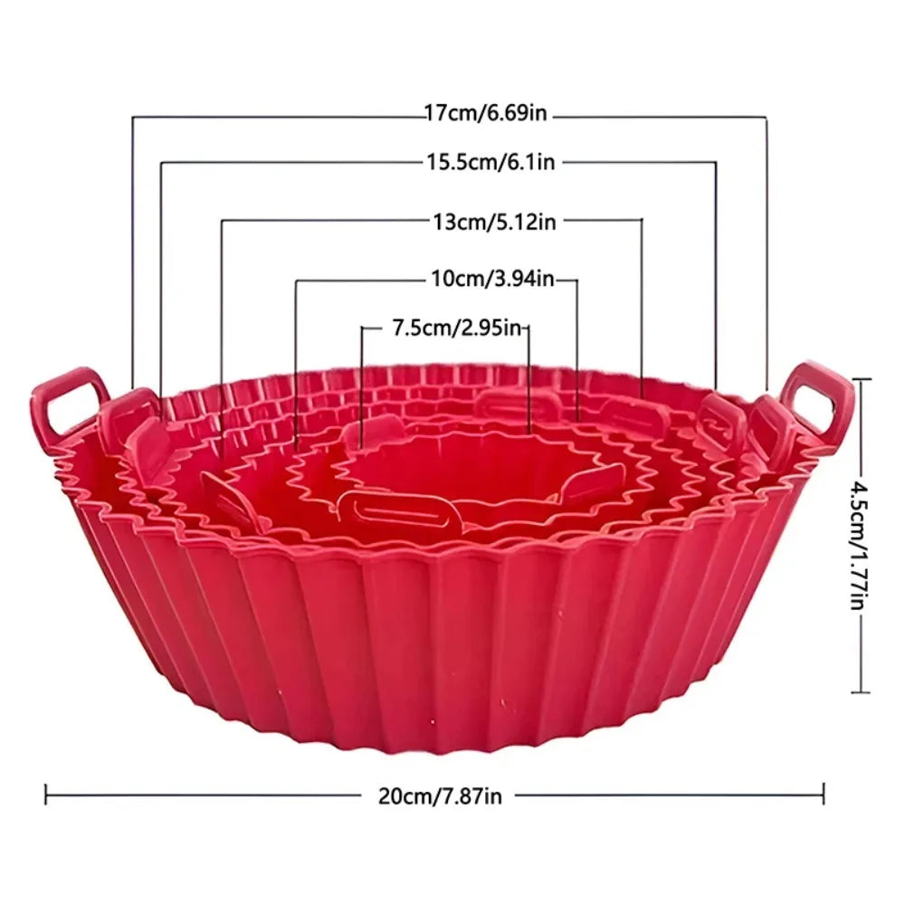 6-Piece Air Fryer Silicone Basket Liner – Reusable Baking Tray Silicone Air Fryer Liner Nixie