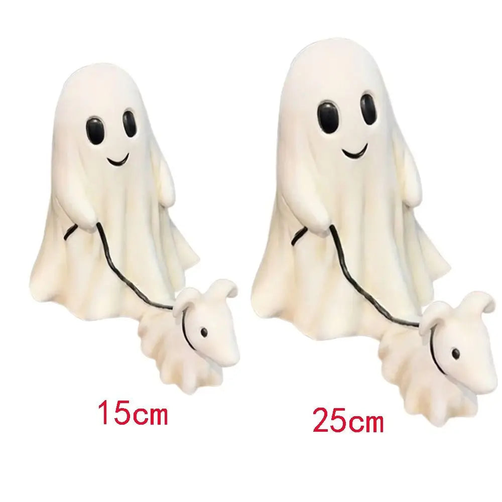Ghost Dog Halloween Statue – Resin Figurine Indoor & Outdoor Halloween Figurine Nixie