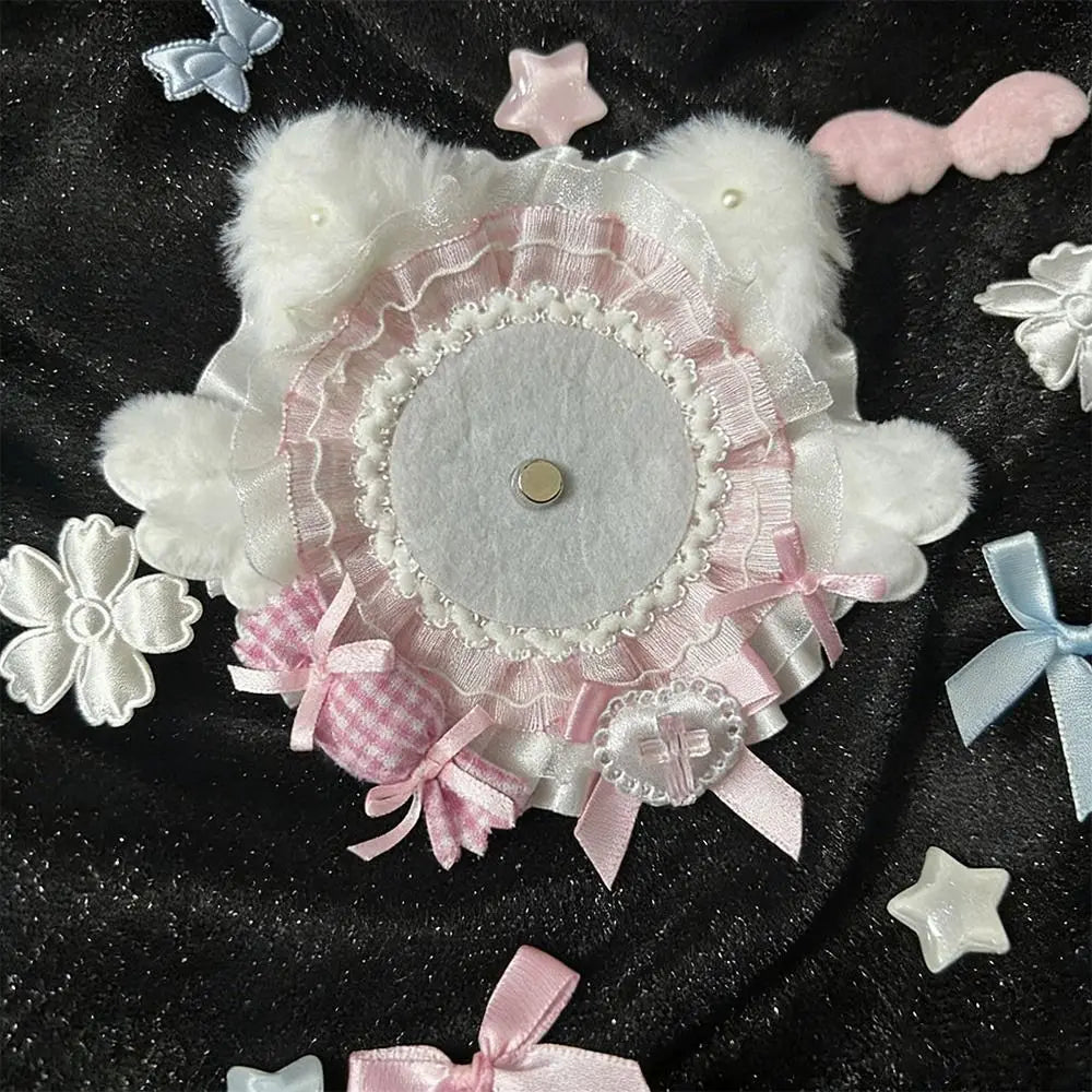 Cute Lace Flower Badge Holder Anime Pin Display Base | DIY Decor