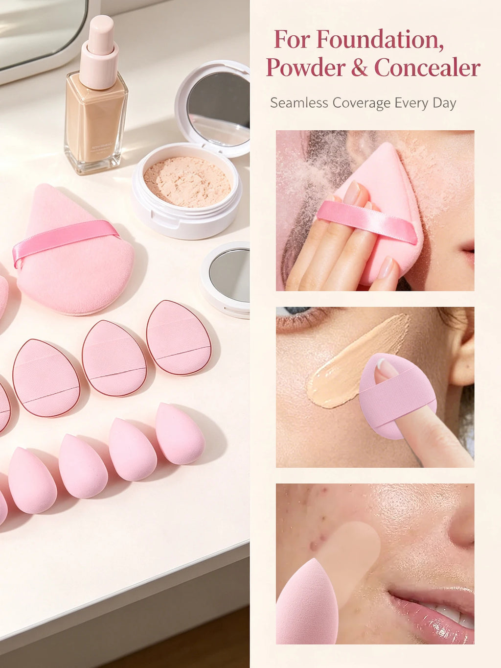 12-Piece Makeup Sponge Set – Puffs & Beauty Eggs for Travel Makeup Sponge Set Nixie