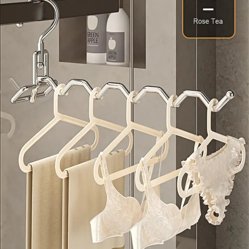 Folding Stainless Steel Clothes Hanger – Multi-Hook Coat Rack