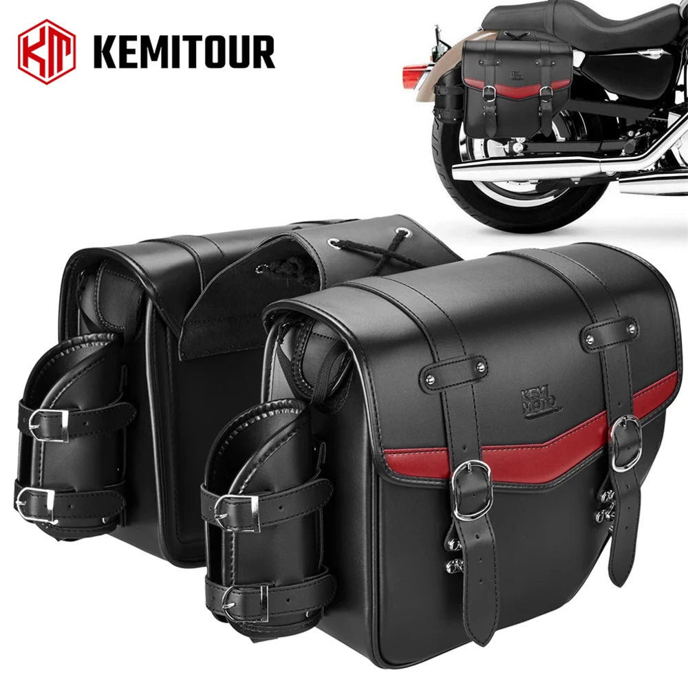 Waterproof PU Leather Motorcycle Saddle Bags – Universal Fit Motorcycle Saddle Bags Nixie