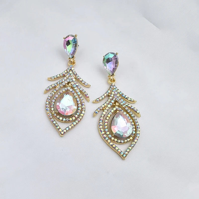 Women's Rhinestone Drop Earrings | 14K Gold Plated Alloy
