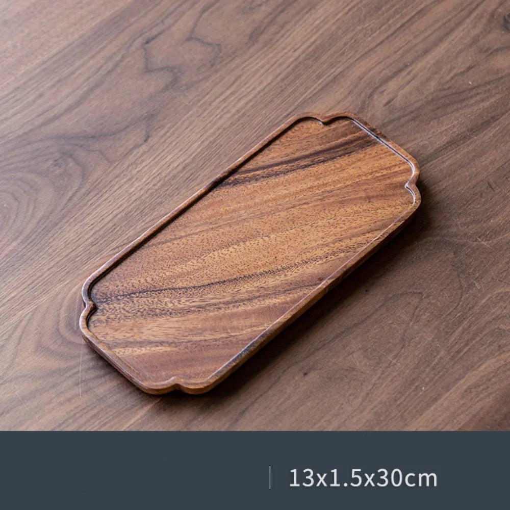 Walnut Wood Leaf Tea Tray – Serving Platter for Snacks & Fruit